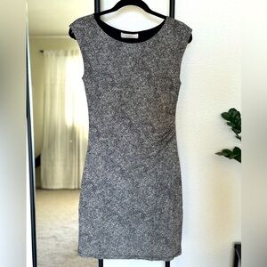 Sleeveless black and cream LOFT dress